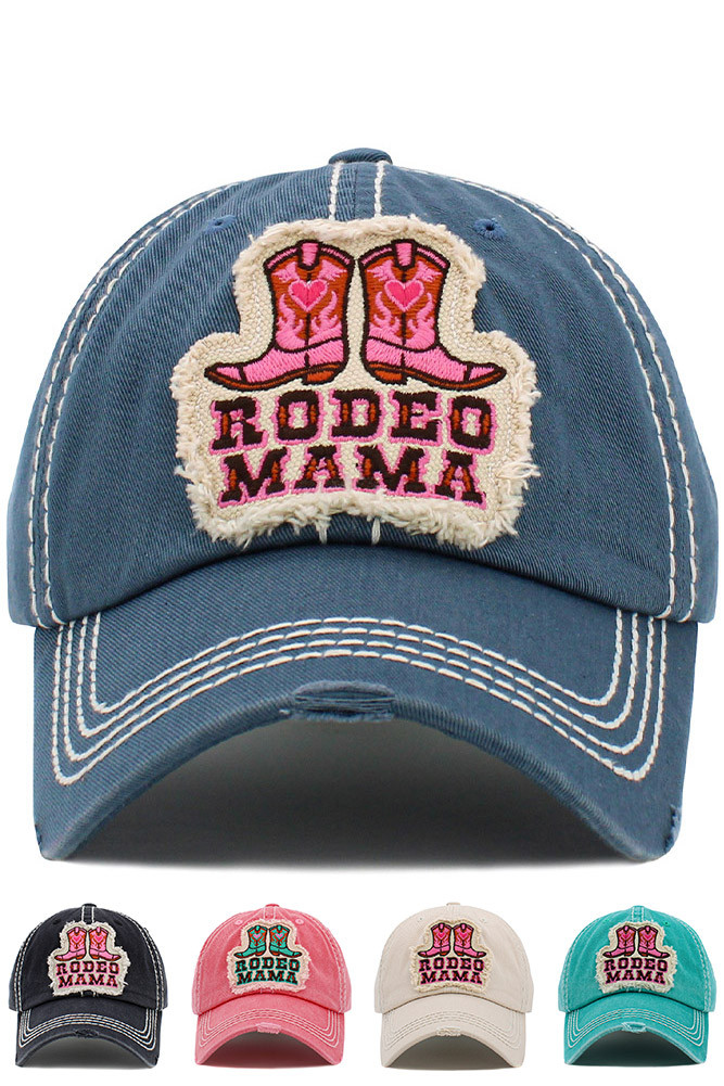 Women's Rodeo Mama Washed Vintage Baseball Cap by BURACQ
