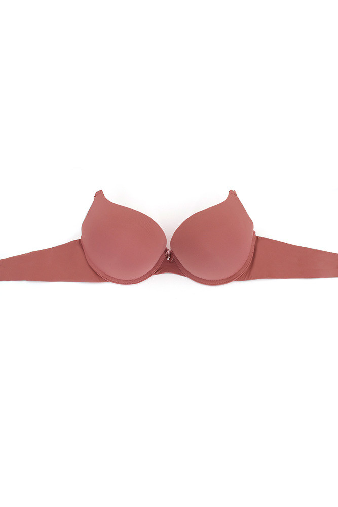 Women's Double Push up Solid Bra in Mauve
