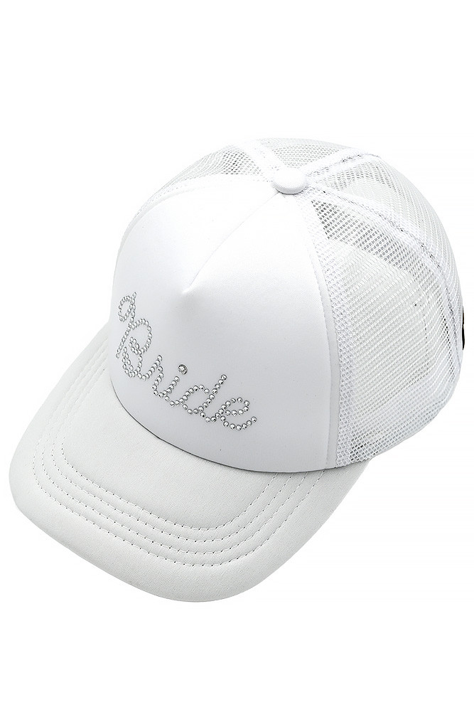 Women's Bride Rhinestone Trucker Cap — trucker hat photo 4