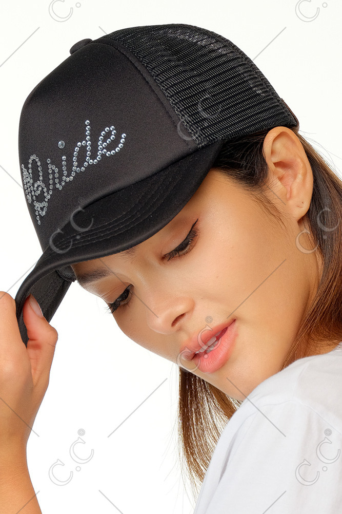 Women's Bride Rhinestone Trucker Cap — trucker hat photo 5