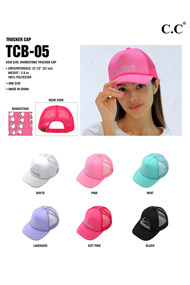 Cow Girl Rhinestone Trucker Cap — trucker hat photo 2