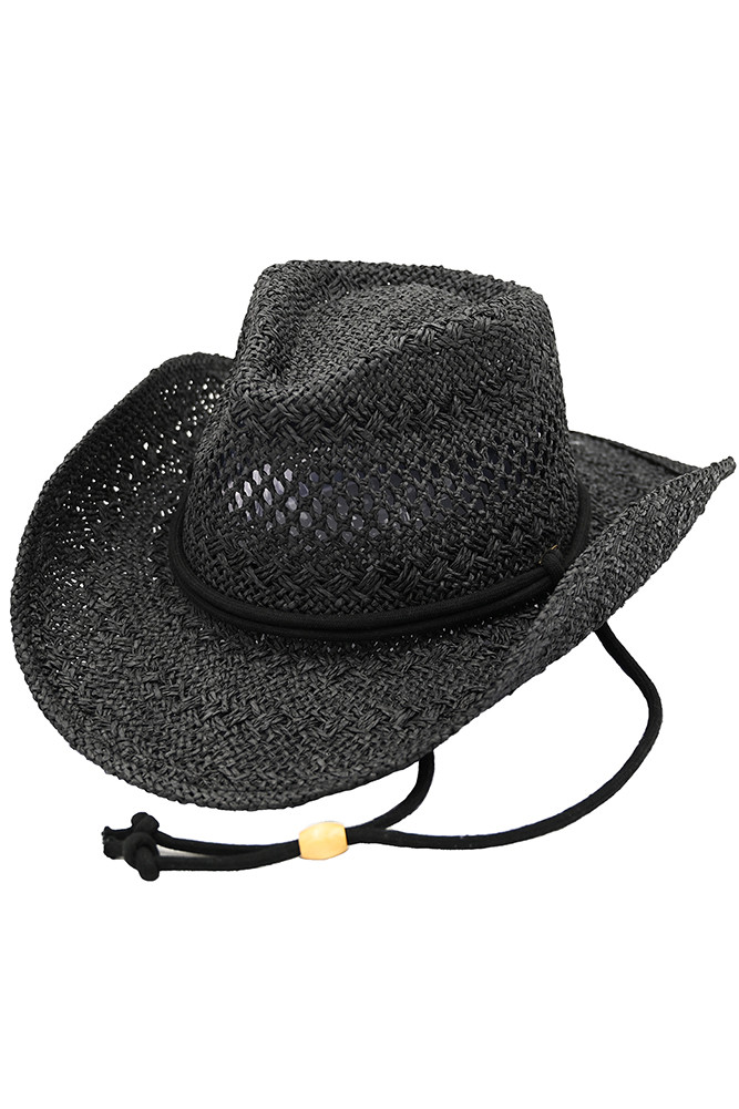 Women's Solid Cowboy Hat in Black