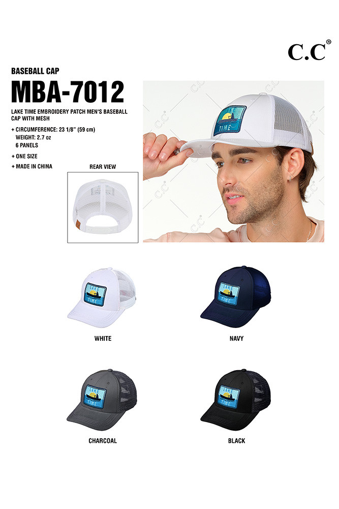 Women's Lake Time Embroidery Patch Baseball Cap — baseball cap photo 2