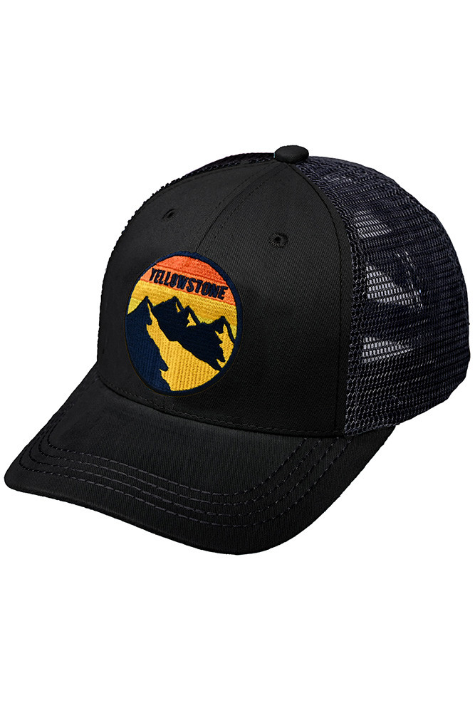 Women's Yellowstone Embroidery Patch Baseball Cap in Black