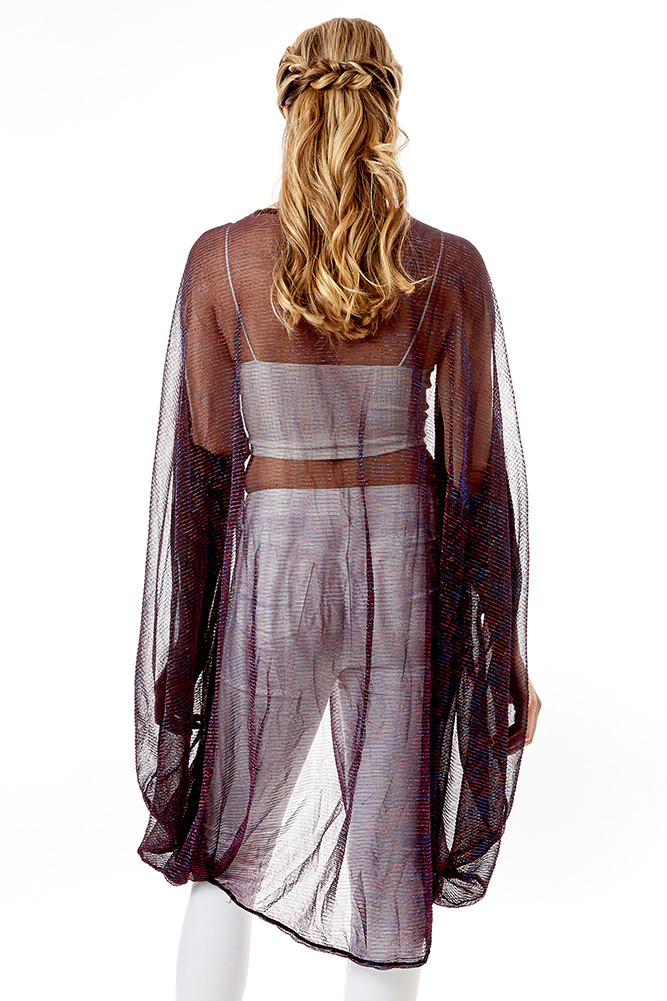 Women's Sheer Crinkle Cover-Up in Blue