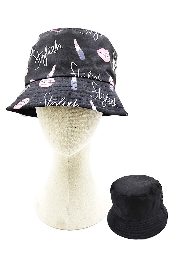 Women's Stylish Illustration Reversible Bucket Hat by BURACQ