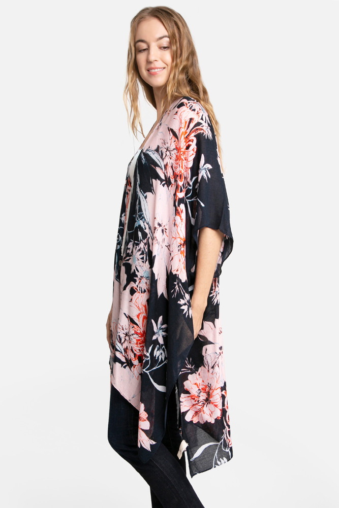 Women's Floral Print Cover-Up in Pink
