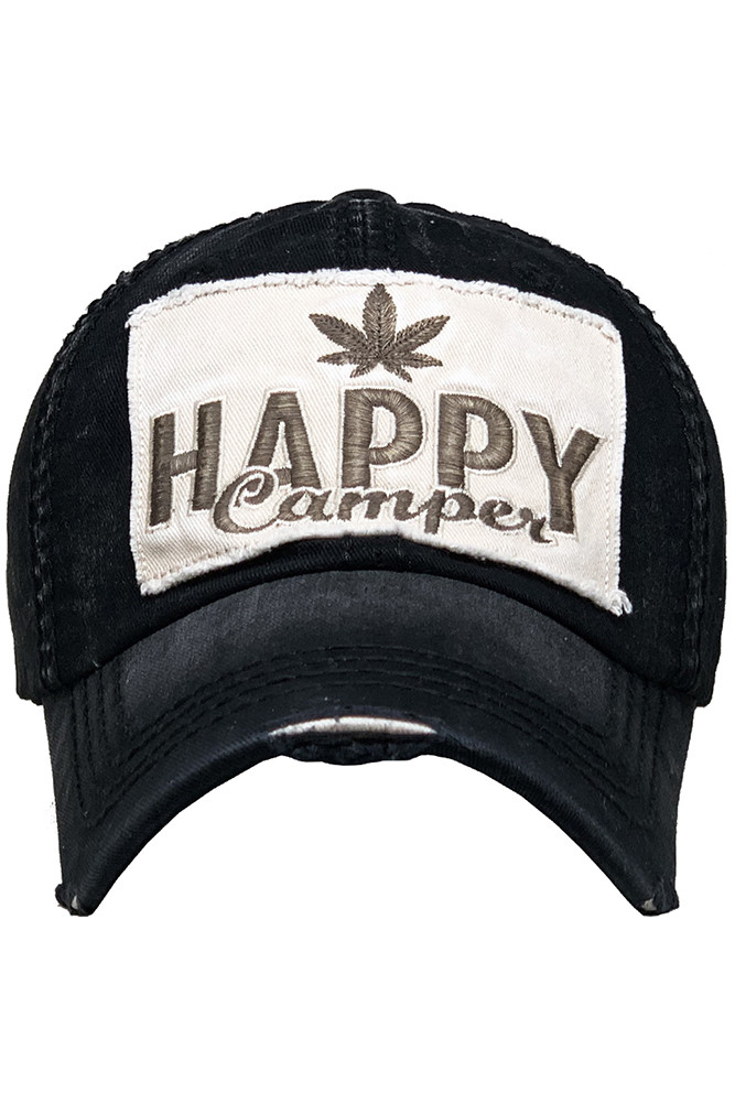 Women's Happy Camper Leaf Baseball Cap — baseball cap photo 3