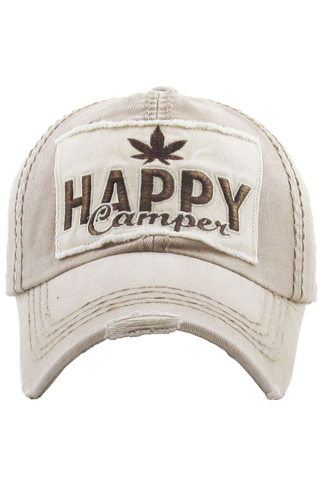 Women's Happy Camper Leaf Baseball Cap — baseball cap photo 4