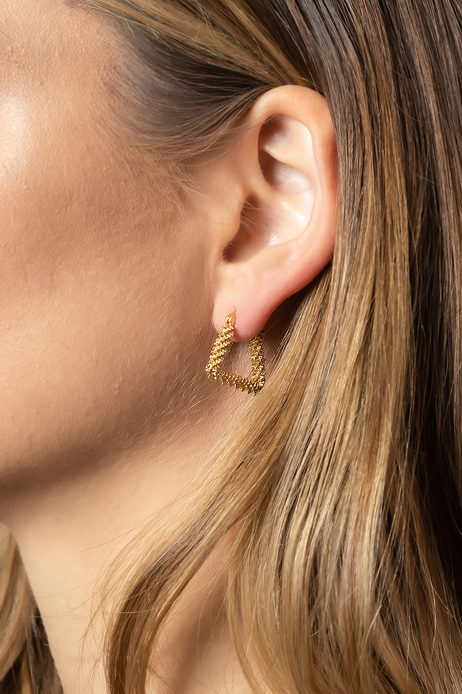 Women's 14K Gold Dipped Huggie Hoop Brass Earrings in White Gold by BURACQ