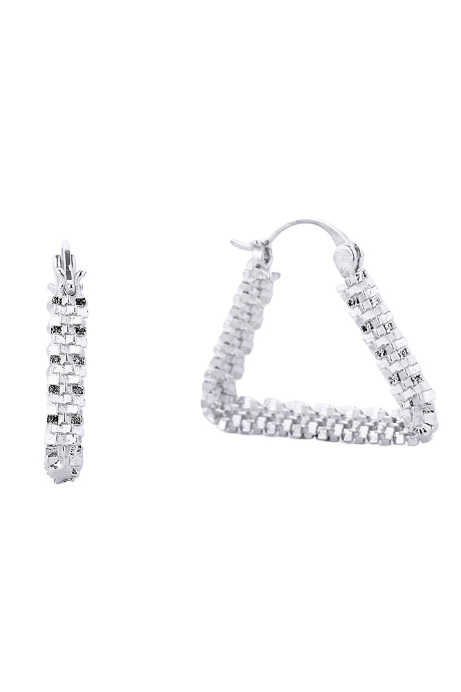 Women's 14K Gold Dipped Huggie Hoop Brass Earrings in White Gold