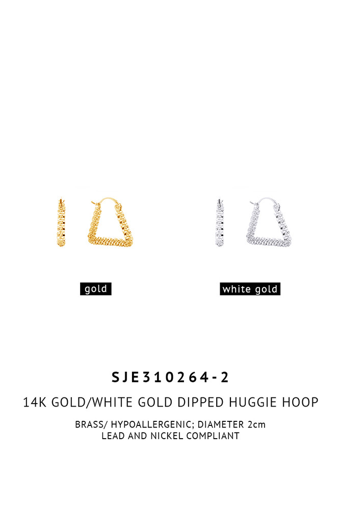 Women's 14K Gold Dipped Huggie Hoop Brass Earrings — hoop earrings photo 2