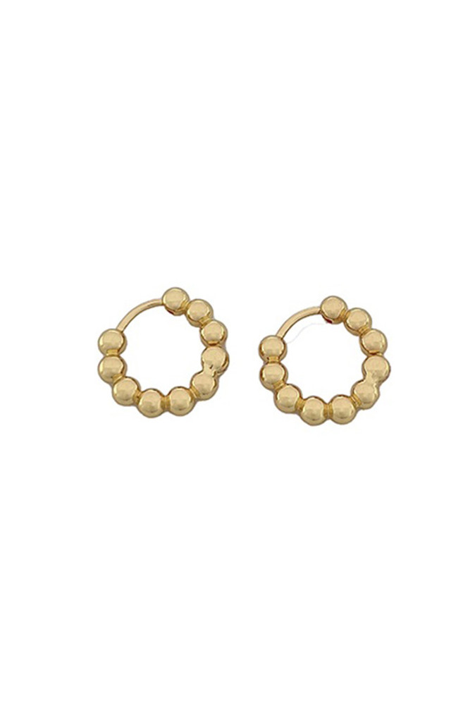 Women's 14K Gold Dipped Huggie Hoop CZ Paved Earrings — hoop earrings photo 4