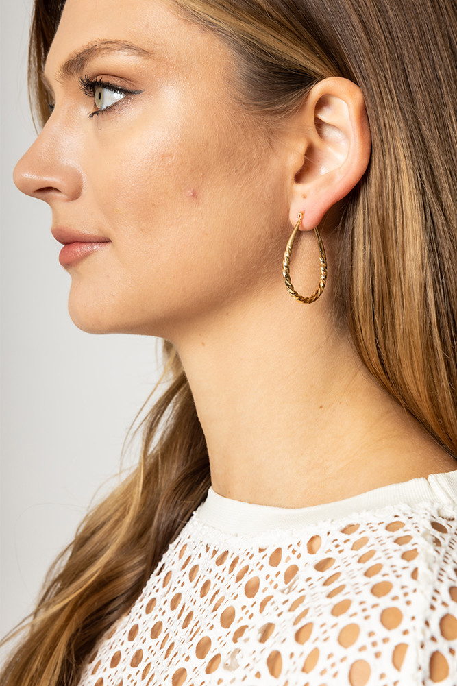 Women's 14K Gold Dipped Hoop Earrings in White Gold by BURACQ