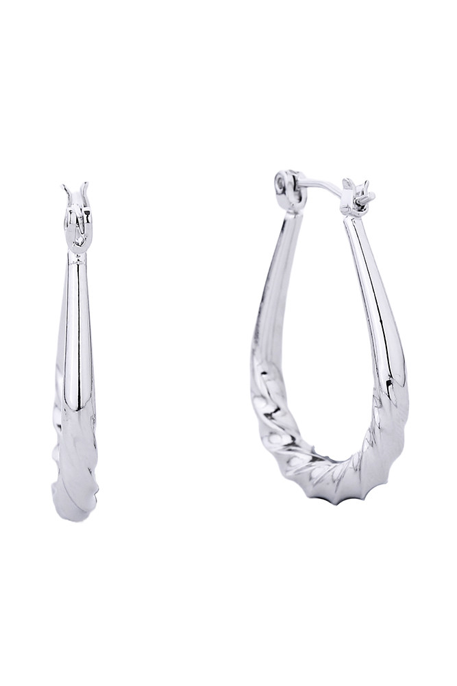 Women's 14K Gold Dipped Hoop Earrings in White Gold