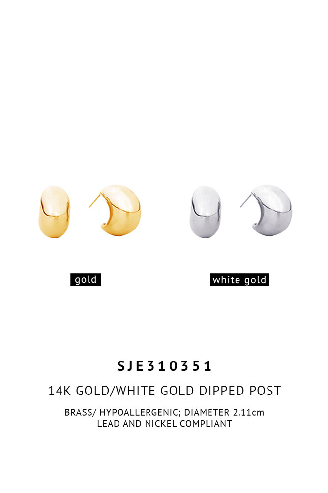 Women's 14K Gold Dipped Post Earrings — earrings photo 4