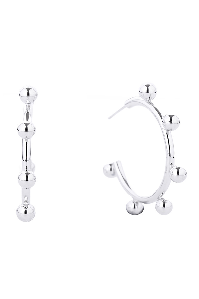 Women's 14K Gold Dipped Post Hoop Earrings in White Gold