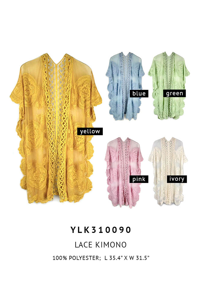 Women's Floral Lace Kimono Cover-Up – Style YLK310090 — cover-up photo 2