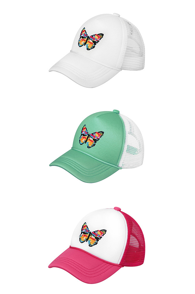 Kids Hand Painted Abstract Butterfly Cap by BURACQ