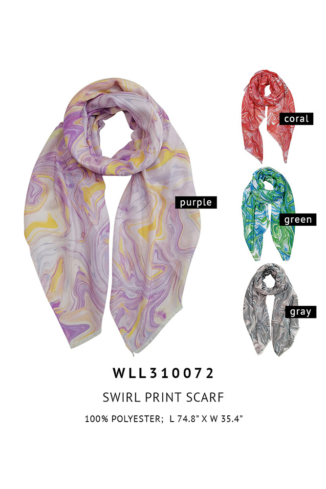 Women's Swirl Print Scarf — scarf photo 2