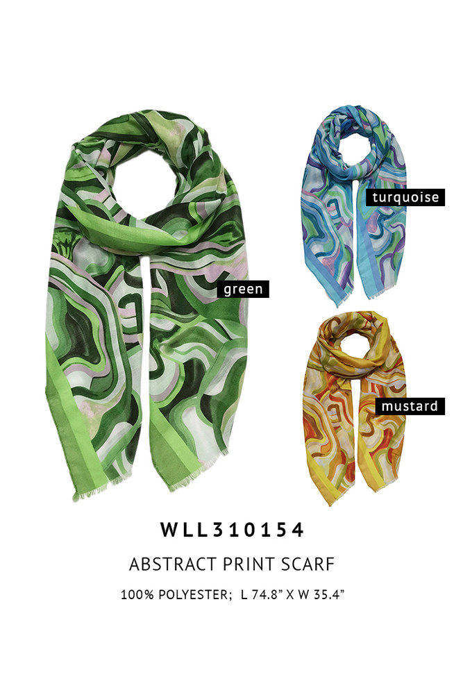 Women's Abstract Print Scarf — scarf photo 2