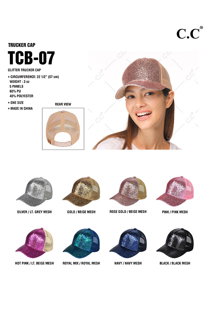 Women's Glitter Trucker Cap — trucker hat photo 2
