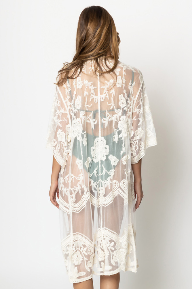 Women's Floral Lace Kimono by BURACQ
