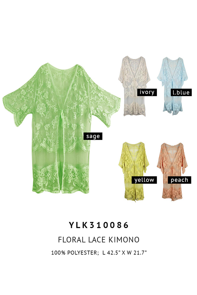 Women's Floral Lace Kimono — kimono photo 2
