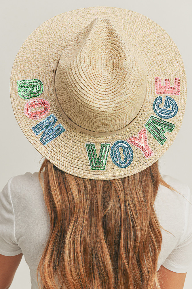 Women's Bon Voyage Sequin Letter Panama Hat by BURACQ