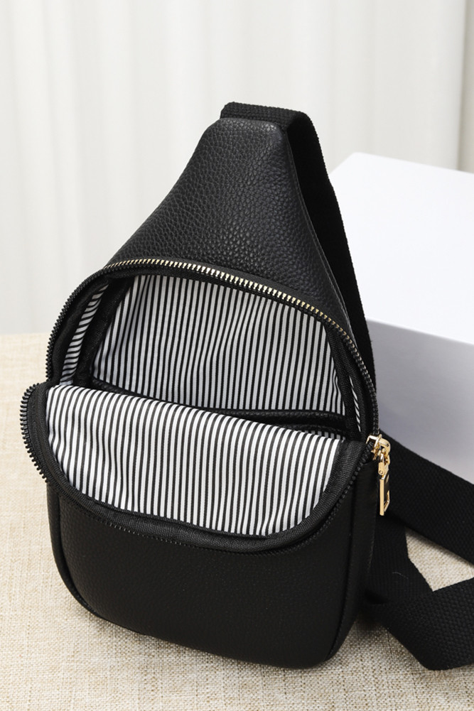 Women's Solid PU Sling Bag — sling bag photo 7