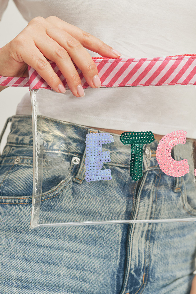 Women's Etc Sequin Letter Clear Pouch — pouch photo 3