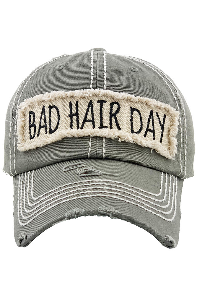 Women's Bad Hair Day Washed Vintage Baseball Cap — baseball cap photo 7