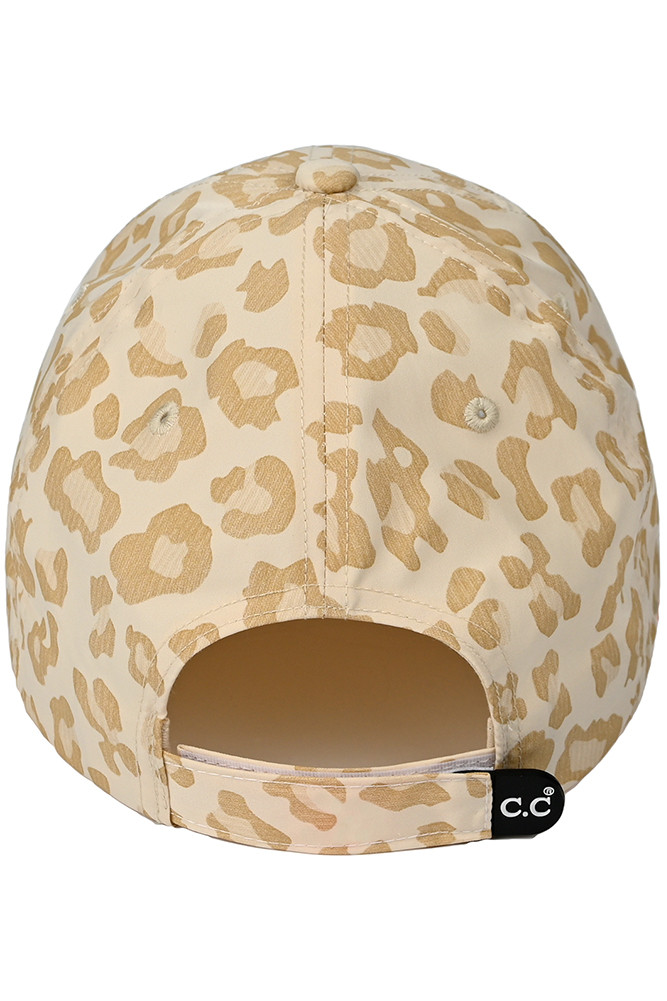 Women's Leopard Pattern Baseball Cap in Beige
