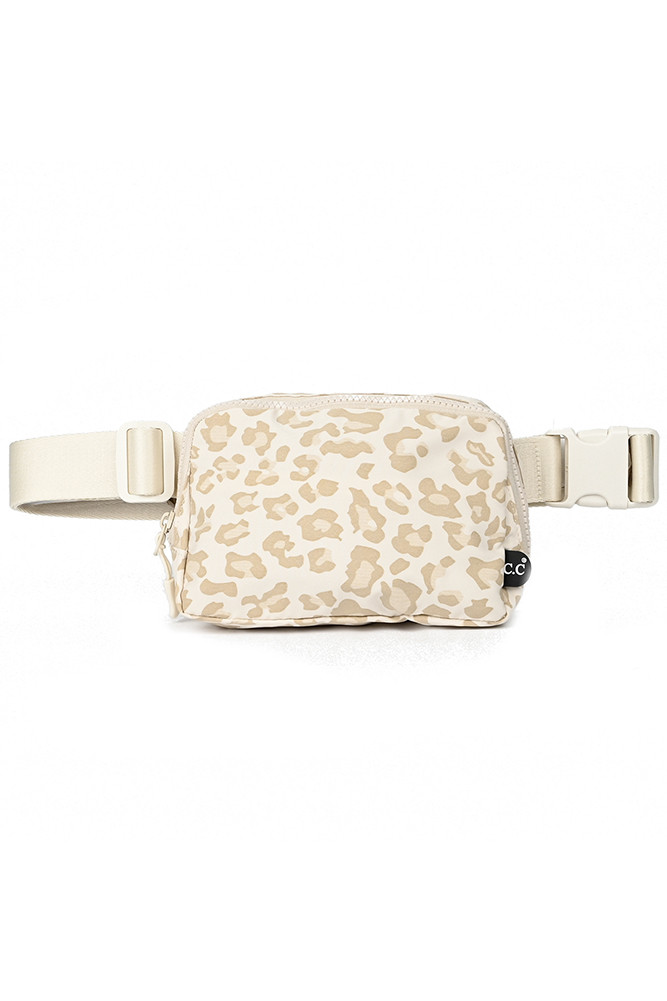 Women's Leopard Pattern Fanny Pack Belt Bag in Beige