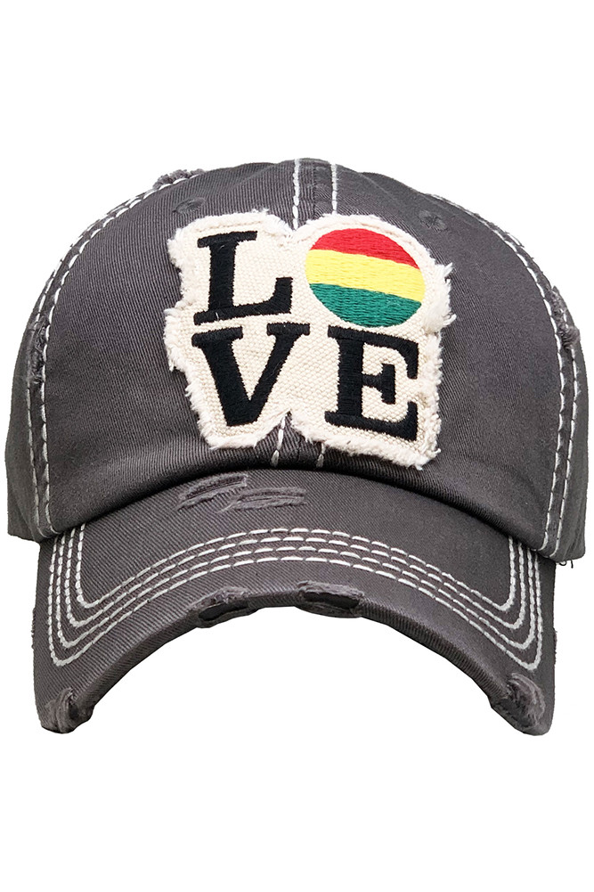 Women's Love Vintage Distressed Baseball Cap — baseball cap photo 5