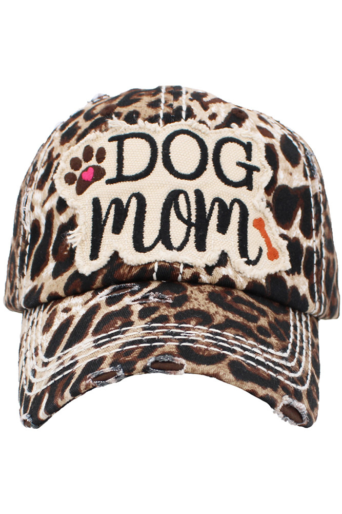 Women's Dog Mom Vintage Baseball Cap in Leopard by BURACQ