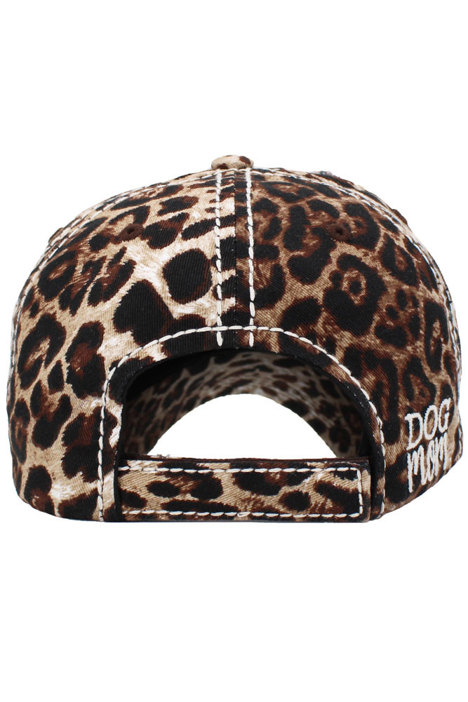 Women's Dog Mom Vintage Baseball Cap in Leopard