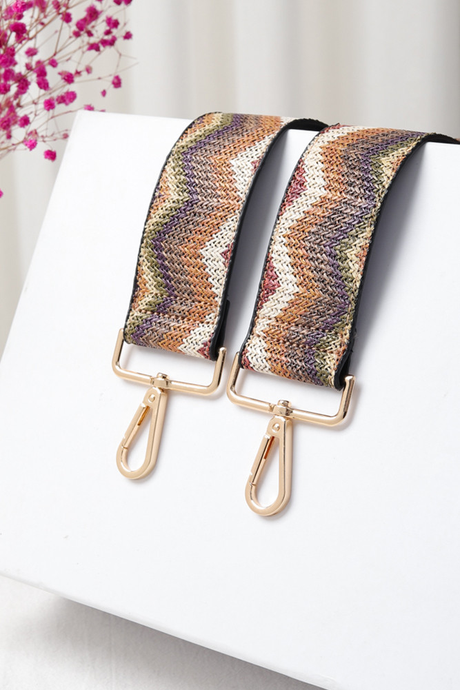Women's Chevron Pattern Straw Bag Straps — bag photo 4
