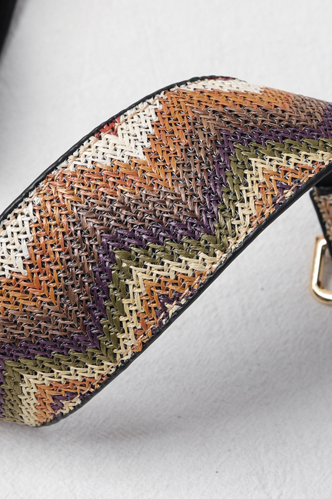 Women's Chevron Pattern Straw Bag Straps — bag photo 6