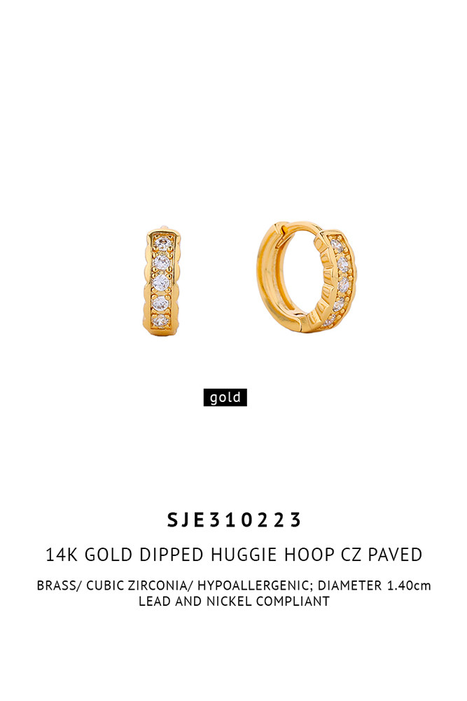 Women's 14K Gold Dipped Huggie Earrings — huggie earrings photo 2