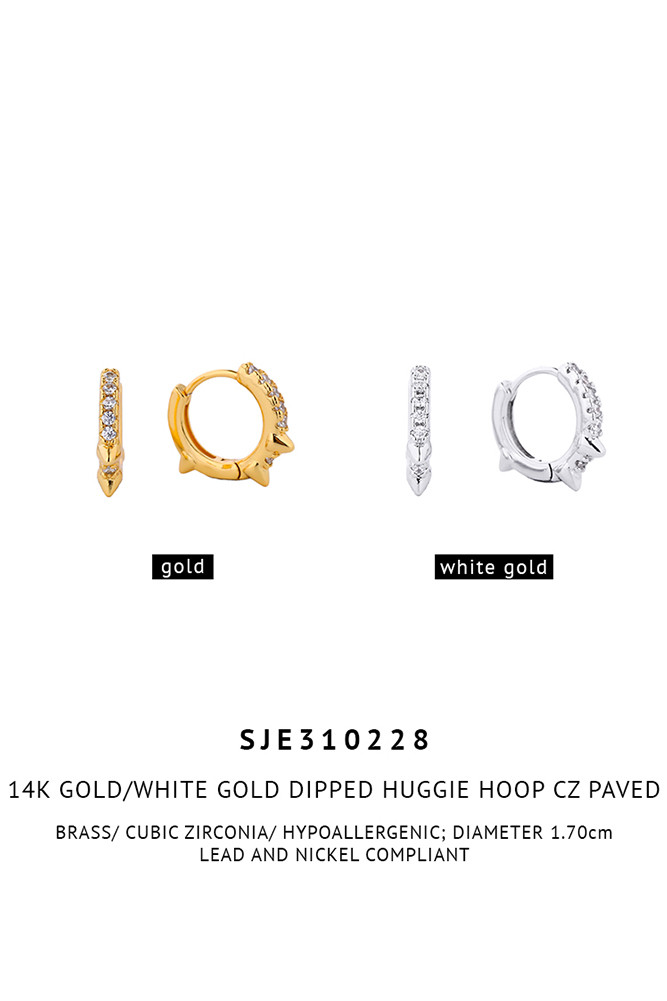 Women's 14K Gold Dipped Huggie Hoop Earrings — hoop earrings photo 3