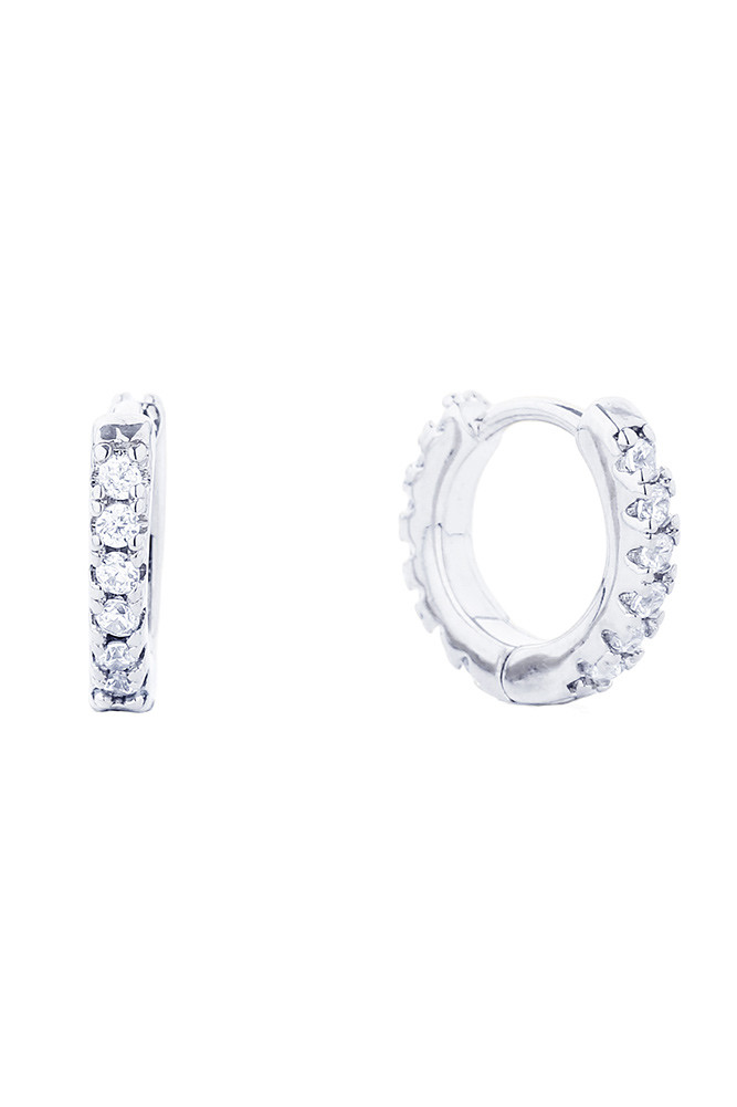 Women's 14K Gold Dipped Huggie Hoop Earrings in White Gold