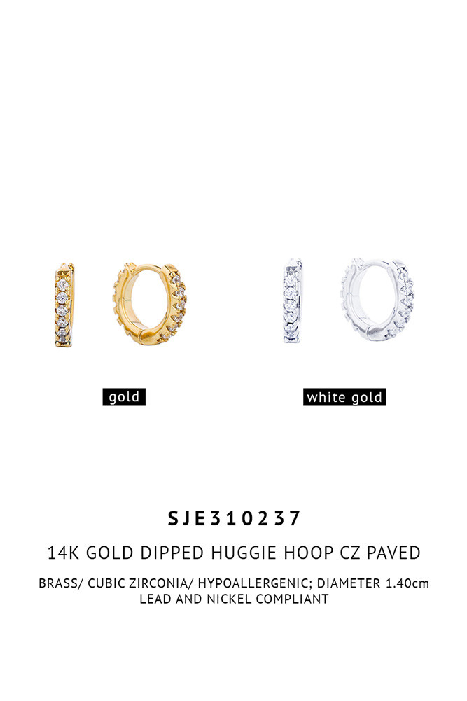 Women's 14K Gold Dipped Huggie Hoop Earrings — hoop earrings photo 3