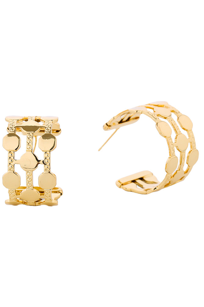 Women's 14K Gold Dipped Post Hoop Earrings by BURACQ