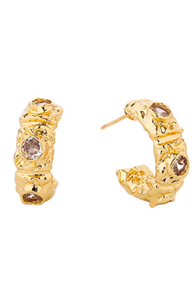 Women's 14K Gold Dipped Post Hoop Earrings by BURACQ