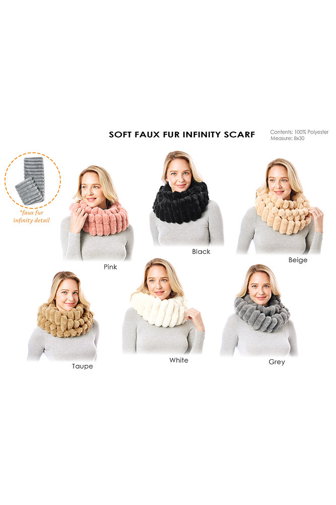 Women's Soft Faux Fur Infinity Scarf — infinity scarf photo 2