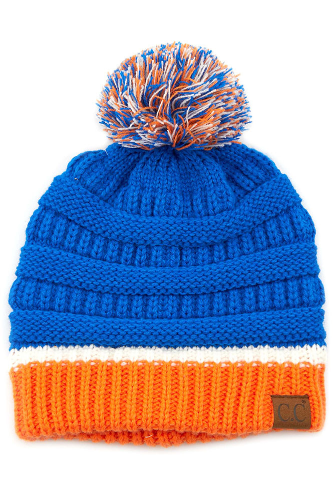 Women's Team Color Ribbed Beanie with Pom — beanie photo 4