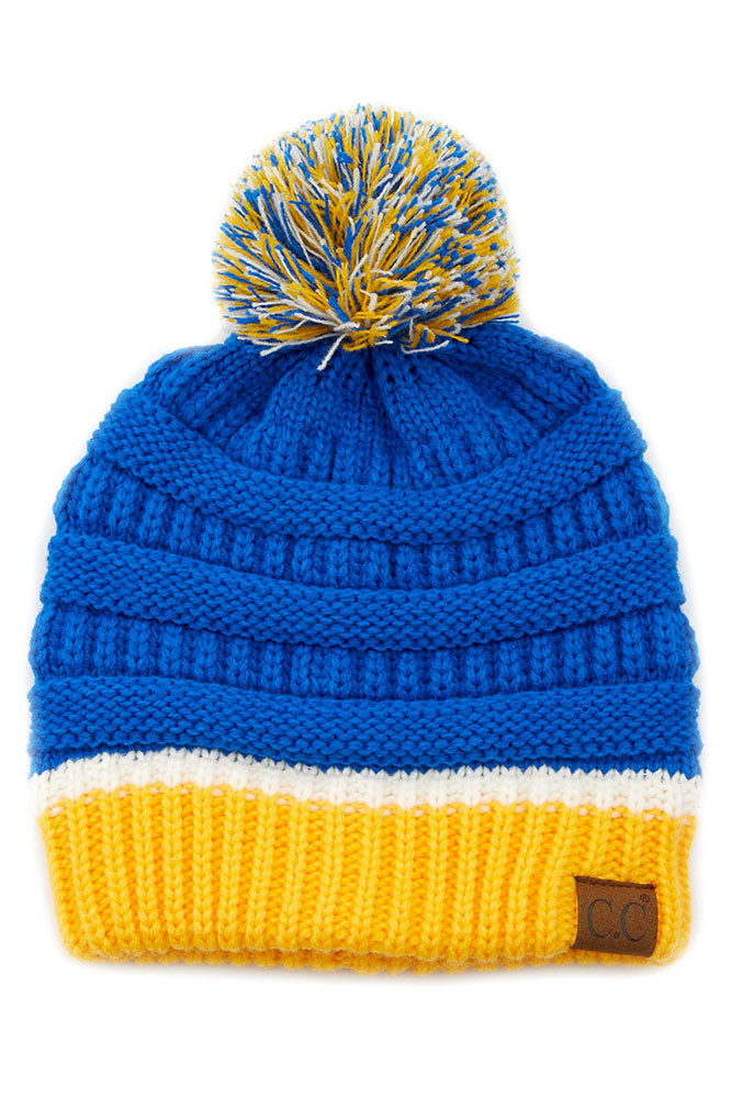 Women's Team Color Ribbed Beanie with Pom — beanie photo 5