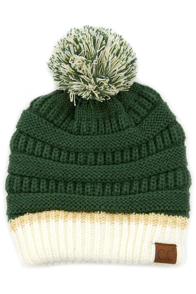 Women's Team Color Ribbed Beanie with Pom — beanie photo 6