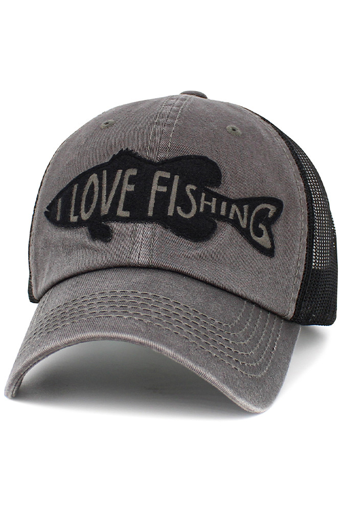 Women's I Love Fishing Mesh Back Baseball Cap — baseball cap photo 4